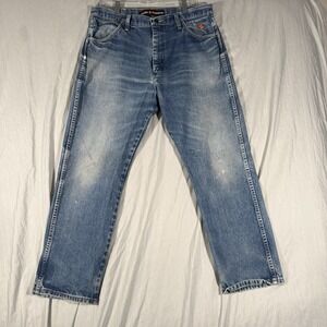 Wrangler FR Flame Resistant Jeans Men's 36x30 Blue Denim Work‎ Carpenter Heavy